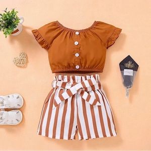 Cute Brown Short Set
